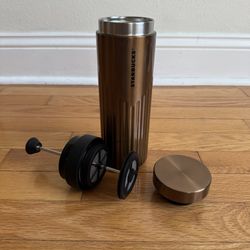 NEW - Starbucks 16 Oz Travel Portable Insulated French Press Thermos Cup Mug 