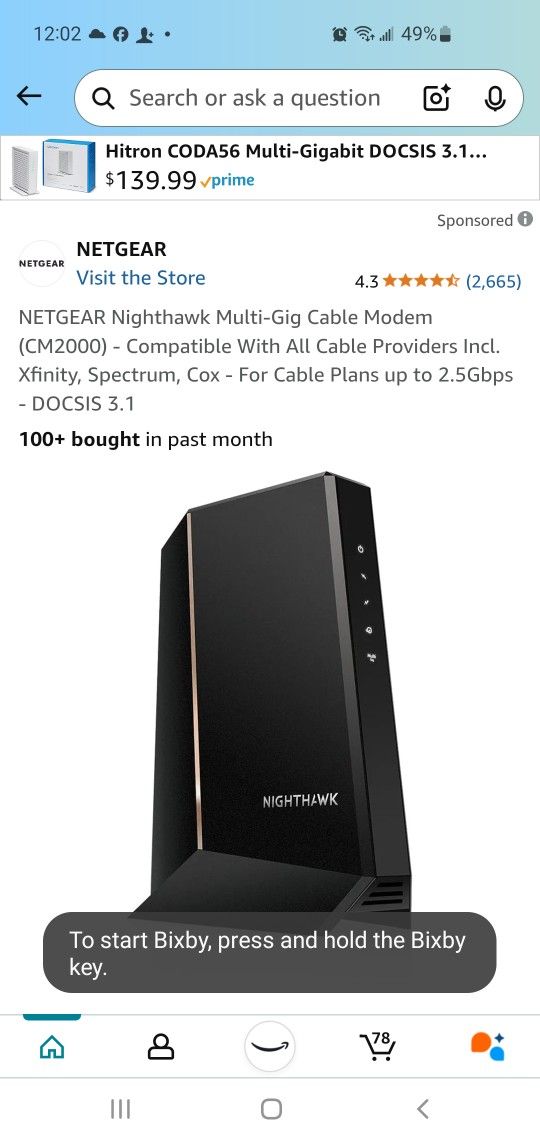 Nighthawk CM2000 Router