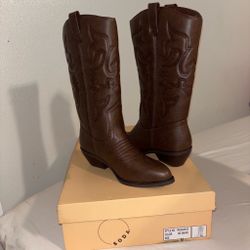 Soda Rerun-S Dark Tan Western Cowboy Boots