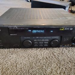 This is a Kenwood VR-407 Audio-Video Surround Receiver. 