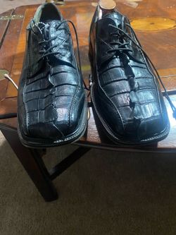 Men alligator dress black shoe size 10