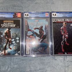 BUNDLE of 3 MILES MORALES SLABS: ULTIMATE FALLOUT #4 COMIC FEST #0 UF FACSIMILE #4- CGC 9.6, 9.8