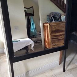 Black Wood Dresser Mirror 