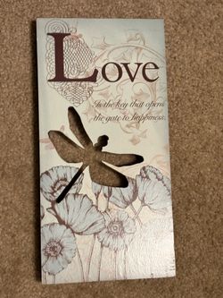 Love Inspirational Dragonfly Cut-Out Wall Art