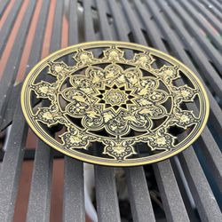 Metal Round Ashtray Tray Footed