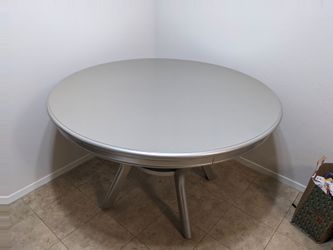 Silver table two chairs