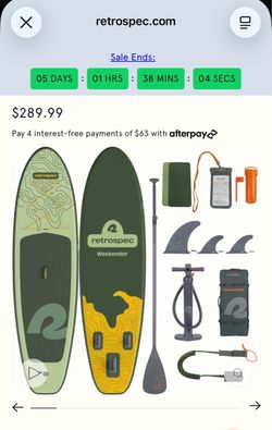 Retrospec Weekender stand up paddle board SUP NIB