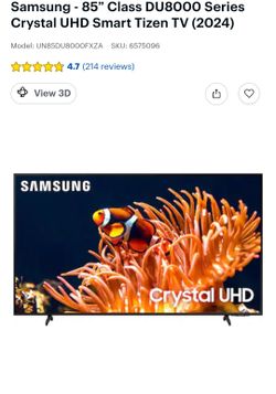 SAMSUNG 85" SMART TV CRYSTAL CLEAR PICTURE BY TYZEN SLIM DESIGN DU8000 4K HDR 120HZ NEW OPEN BOX WITH GUARANTEE 🖥💯🔥💯🖥🔥
