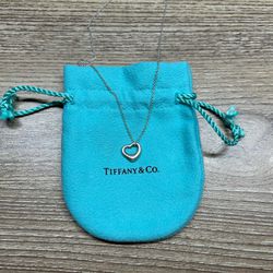 Tiffany open heart pendant 11mm sliver