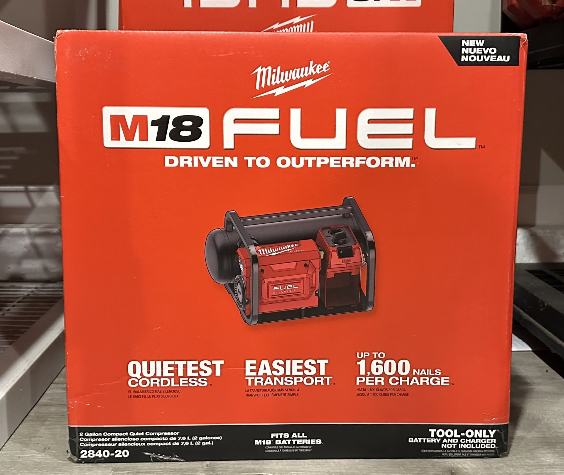 Milwaukee M18 FUEL 18-Volt Lithium-Ion Brushless Cordless 2 Gal. Electric Compact Quiet Compressor (Tool-Only)