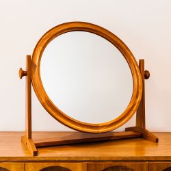 Vintage Danish Teak Vanity Mirror by Pedersen & Hansen