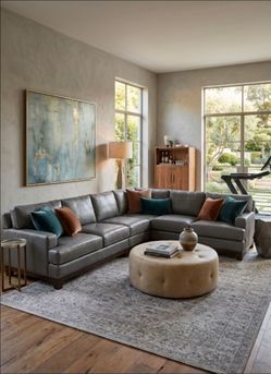 Ethan allen sectional leather