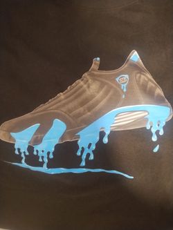 Jordans Retro 14 Black and Teal T-shirt size XL us