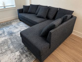 Comfortable Blue 2-Piece Sectional Sofa with Chaise – $120