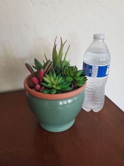 Artifical Plant With Ceramic Vase