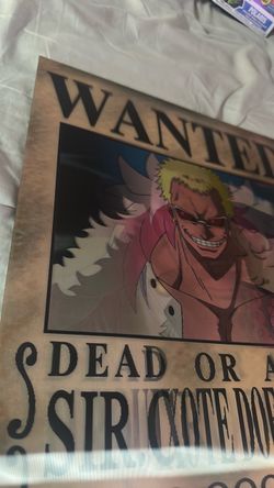 One Piece Doflamingo Mihawk Crocodile Wanted 3D Poster