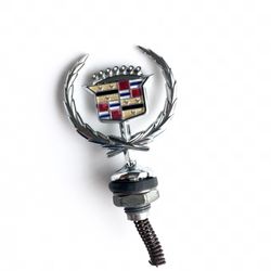 Vintage Cadillac Hood Crest Ornament Emblem W/ Base 70’s 80’s
