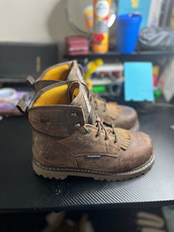 Waterproof Brown Leather Steel Toe Work Boots