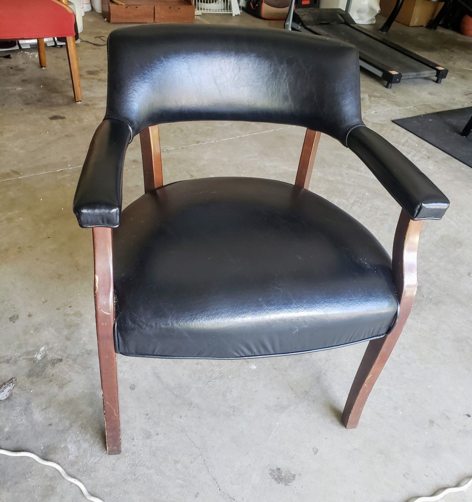 Leather and wood chair!