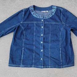 Quacker Factory Debim Jacket with Sequined Accents