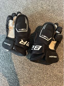 Bauer NSX Ice Hockey Gloves 9” Unisex Kids 5-Finger Black/White/Gray