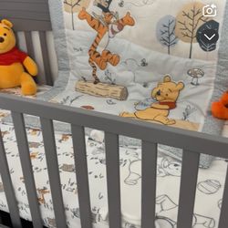 Oxford Baby Harper 4-in-1 Convertible Crib, Dove Gray, GREENGUARD Gold Certified, Wooden Crib