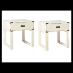 Brand New Threshold ( Set Of 2) Blue Creek Campaign Nightstand 