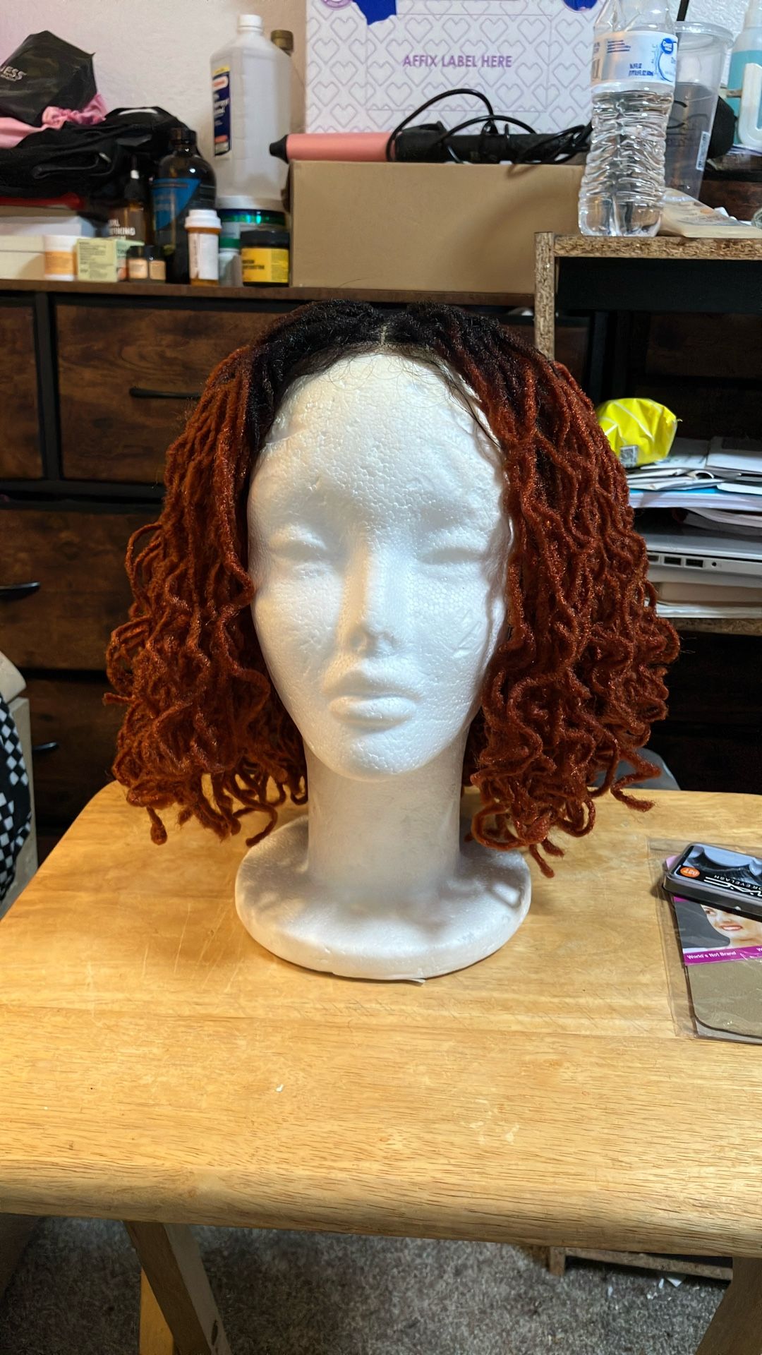 Black and Red Synthetic Sista Loc Wig