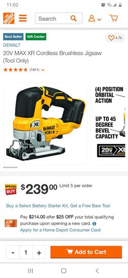 DeWalt 20 Volt Brushless Jigsaw