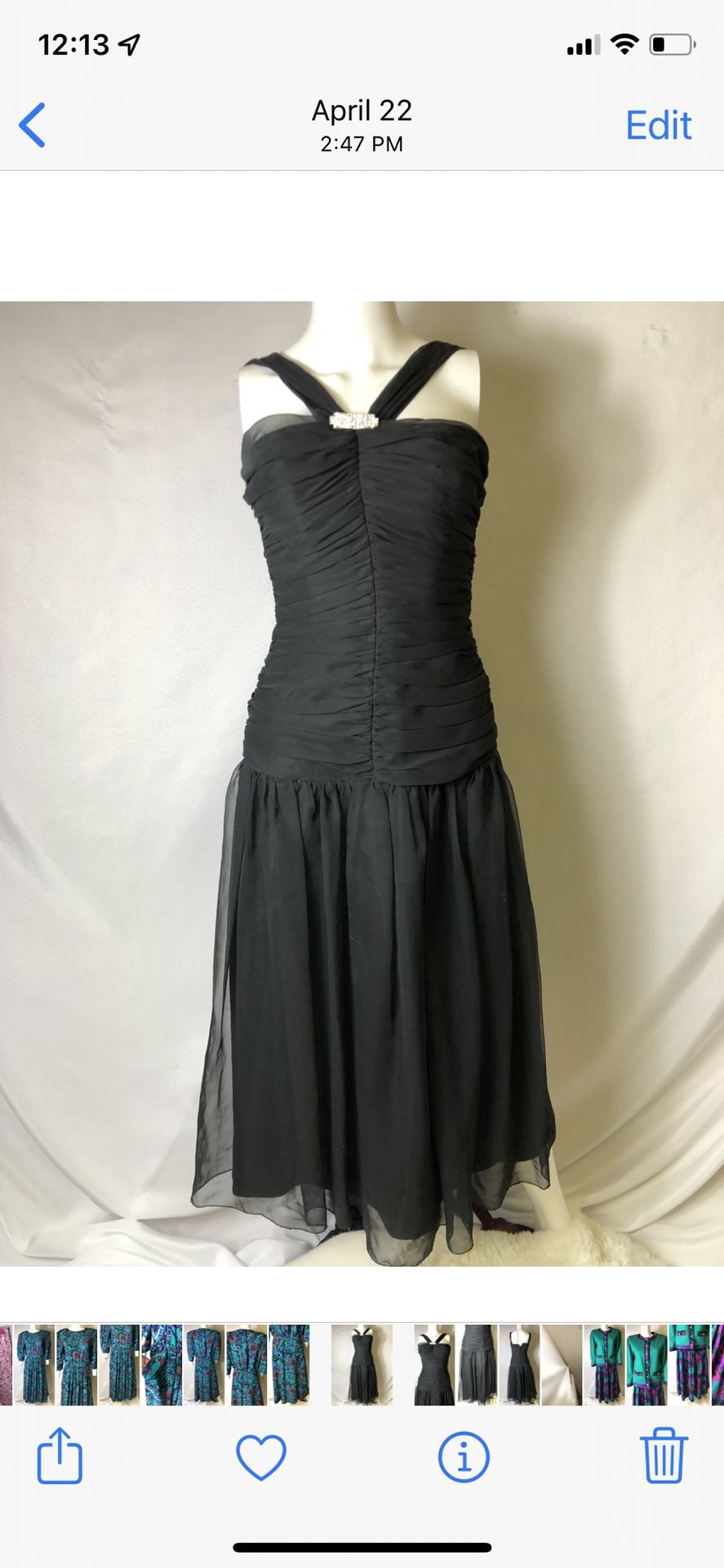 Vintage Prom dress ~ brand name Darcy size 5/6 black in color 