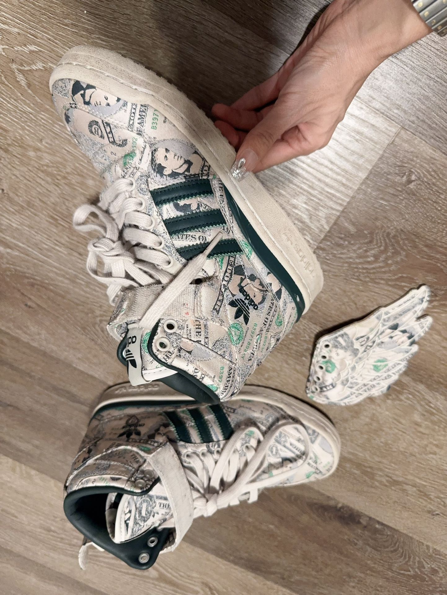 adidas Forum Wings 1.0 Jeremy Scott Money Off White Mens 5 Q46154 Sneakers