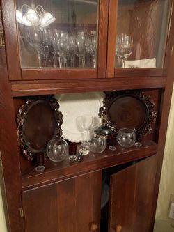 Beautiful Wood Corner China Cabinet