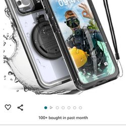 AICase Self-Check Waterproof Phone Case for iPhone 13, Underwater Touchscreen Water Proof Dustproof Snowproof Diving Phone Case Built-in Screen Protec