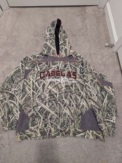 Cabelas Mossy Oak Camo Hoodie Men XXL 2XL Shadow Grass Blades Sweatshirt Hunting