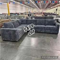 Corduroy living room sectional sofa // Christmas sale