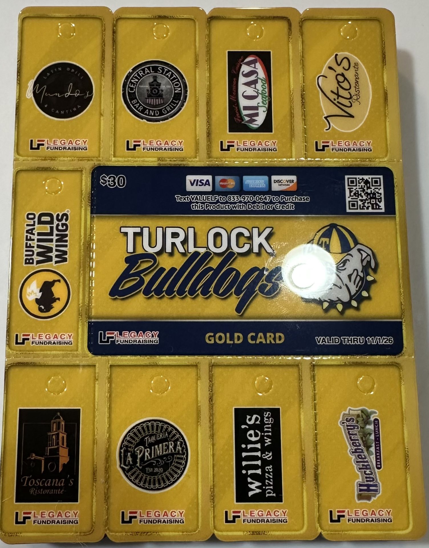 Turlock High School Fundraiser Gold Discount Card