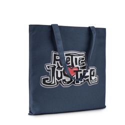Canvas Tote Bag Poetic Justice Navy Blue with Graphic Logo Design