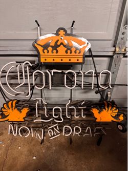 Corona light pub sign