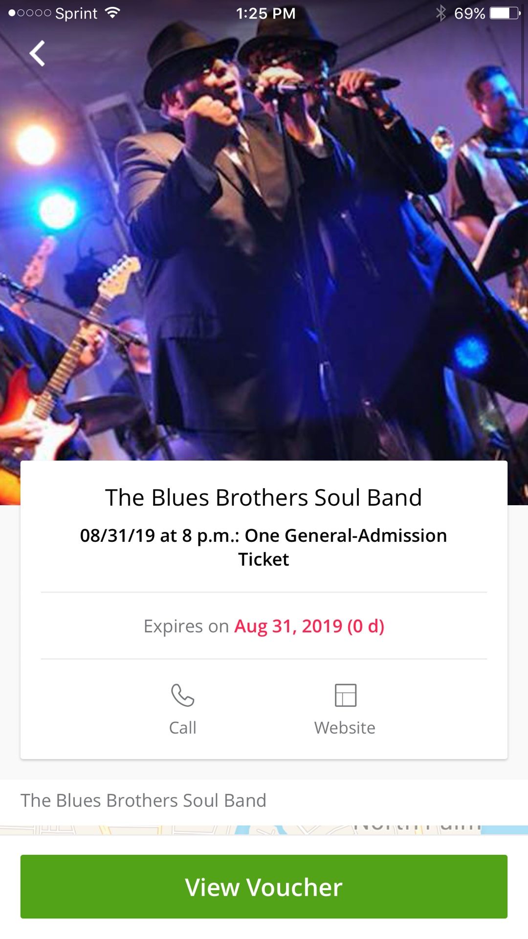 Blues Brothers concert ticket