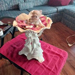 REALLY Unique Looking  PEARL  Cherubs  STATUE AND DOLL 