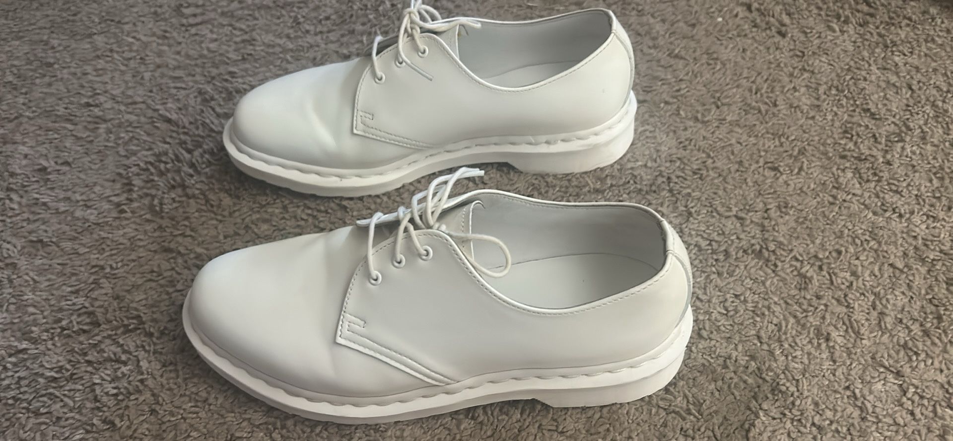 Mens Dr Martens 1461 Mono Oxford Shoes White Leather Size 10