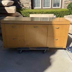 Modern Solid Wood Credenza / Sideboard – Spacious Storage