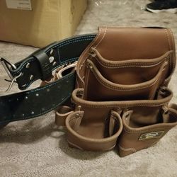 Brown oil tool pouch...