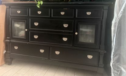 Black Wooden Dresser Buffet Table
