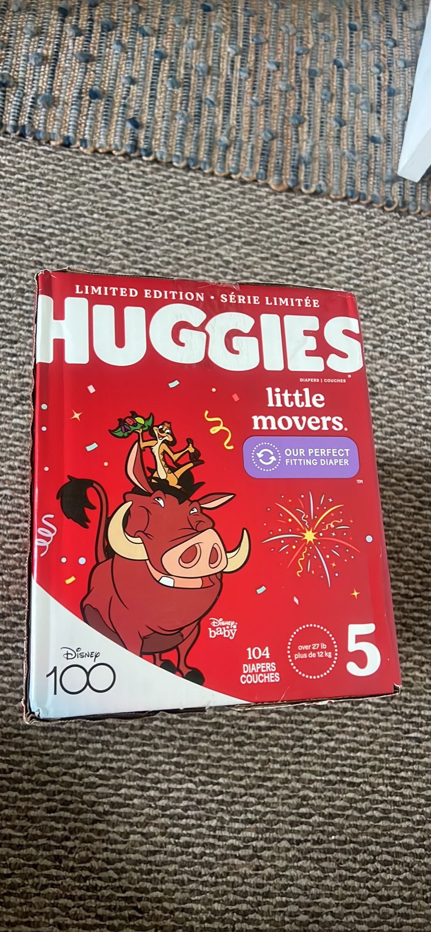 huggies little mover size 5 (104) count