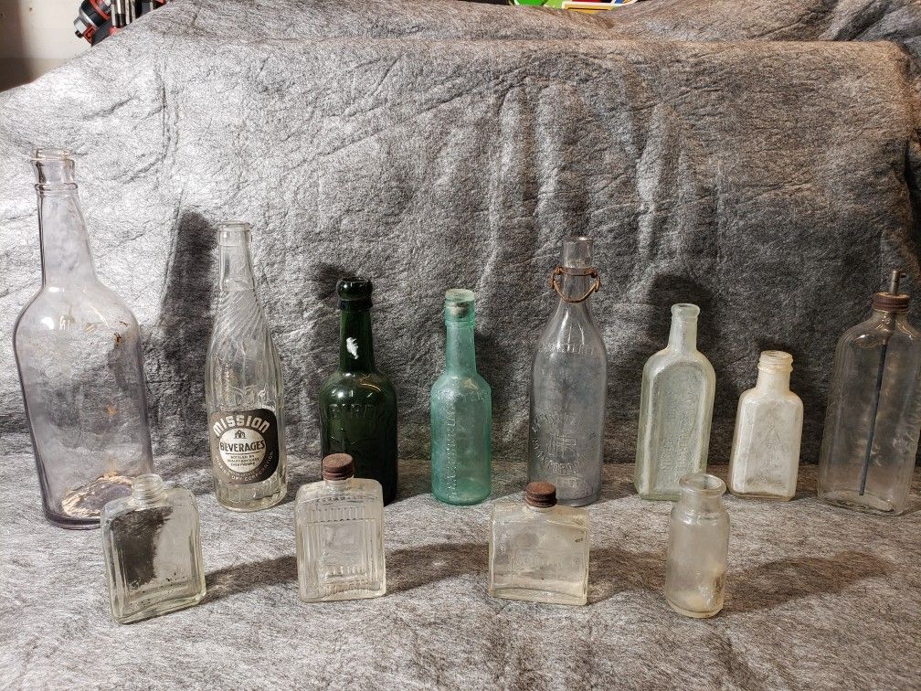Antique Bottles - 12 Total