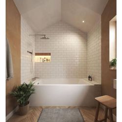 BRAND NEW IN THE BOX Grayley 66 in. L x 32 in. W Soaking Alcove Bathtub