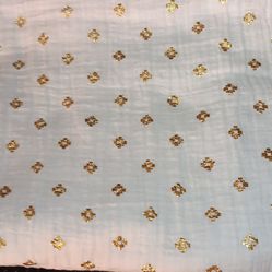 Cotton Swaddle White With Gold Design