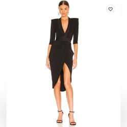 Zhivago Eve of Horus Black Wrap Dress Cocktail Party Wedding sz 4