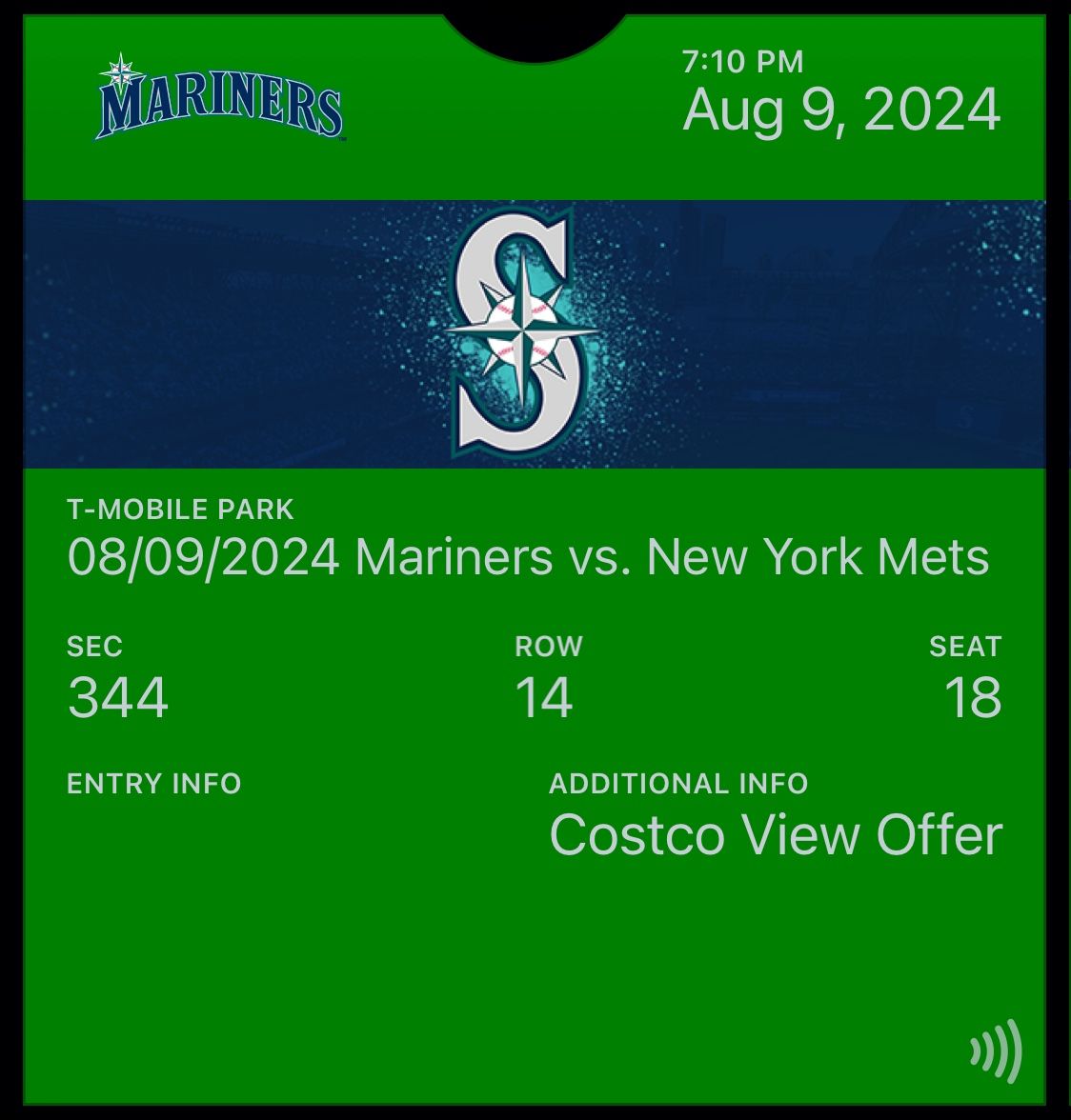 8/8/23 Mariners Vs Mets (2 Tickets)
